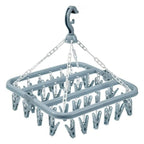 Foldable Drip Hanger with 32 Clips – Plastic Clothes Drying Rack