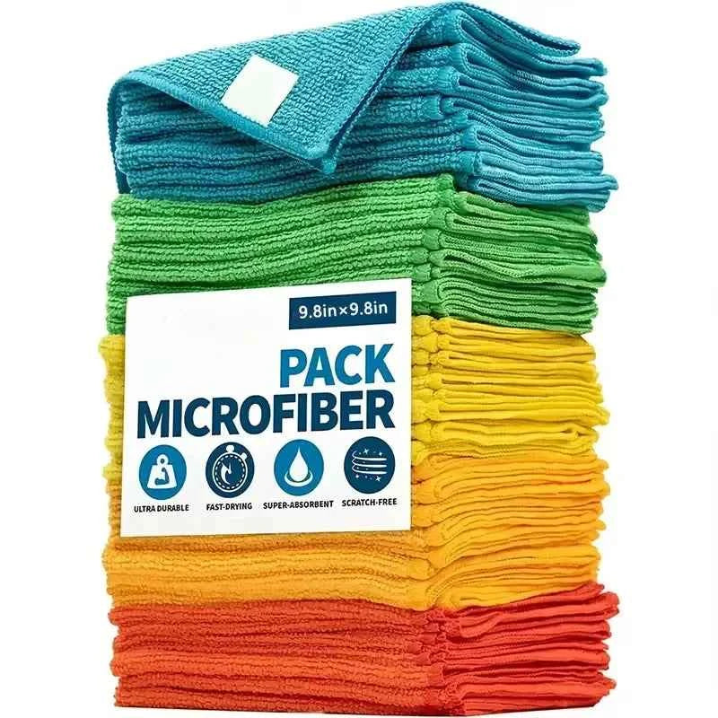 5/10/20/50pcs Microfiber Cleaning Cloth, Dishwashing Cloth Household Rag Kitchen Bathroom Cleaning Towel Durable Absorbent Towel