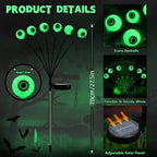 Halloween Outdoor Solar Eyeball Garden Lights Waterproof Purple Green Red LED Lawn Lights Yard Terraces Balcony Horror Decor