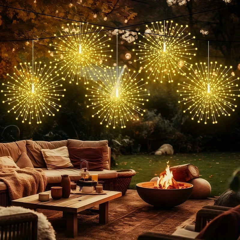 4/5pcs Hanging Solar Firework Lights LED Outdoor Garden Solar Lights 8 Lighting Modes for Landscape Garden Wedding Decorative