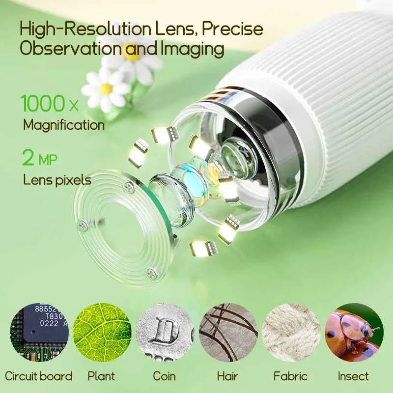 Kids 1000X Digital Microscope with LED Photo & Video Function