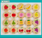 Wooden Memory Matching Pattern Puzzle Game for Kids Learning Fun