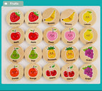 Wooden Memory Matching Pattern Puzzle Game for Kids Learning Fun