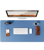 Large PU Leather Desk Pad – Non-Slip Office Mouse Pad & Desk Protector for Laptop, Keyboard, and Workstation
