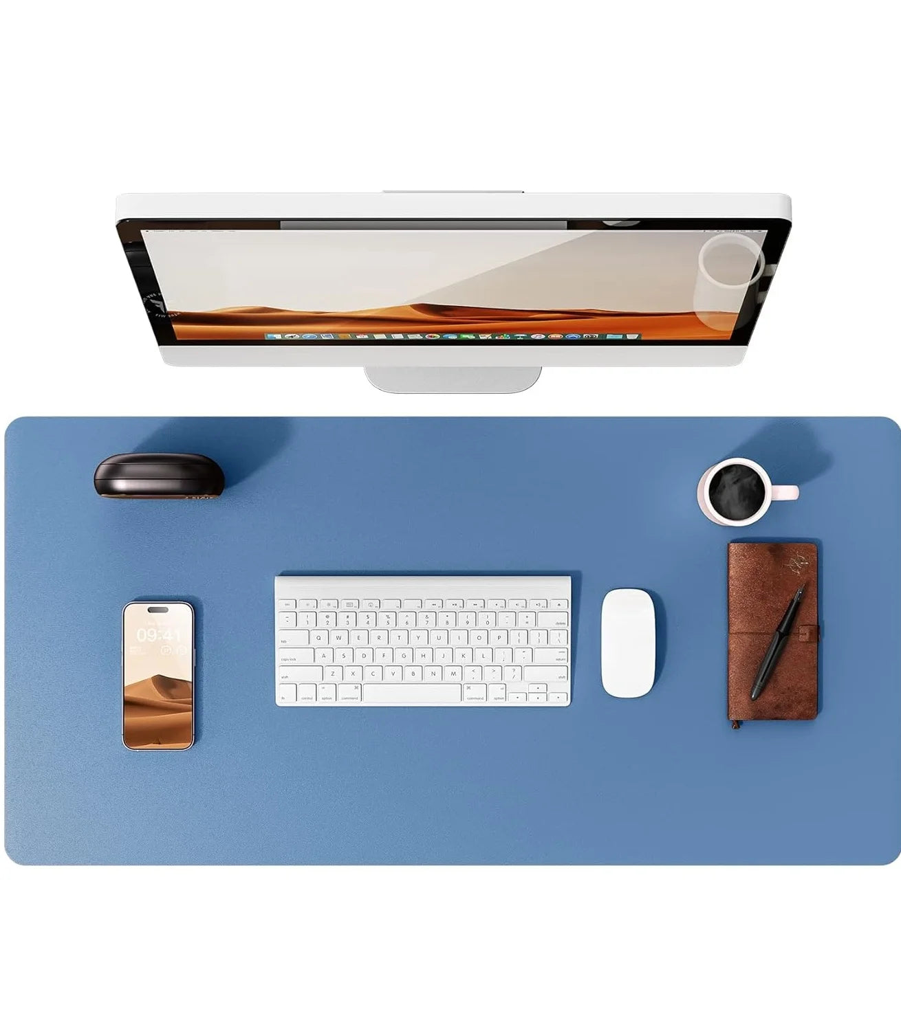 Large PU Leather Desk Pad – Non-Slip Office Mouse Pad & Desk Protector for Laptop, Keyboard, and Workstation