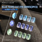 PERFECT COLOR Blue Tears Cat Eye Magnetic Gel Polish, 3g, UV LED Cure, Soak Off Gel Nail Polish, Blue Shimmer Effect