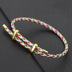 Adjustable Simple Stainless Steel Wire Charm Bracelet Unisex Sliding Knot Good Luck Red Rope Braslet Outdoor Cycling Accessories
