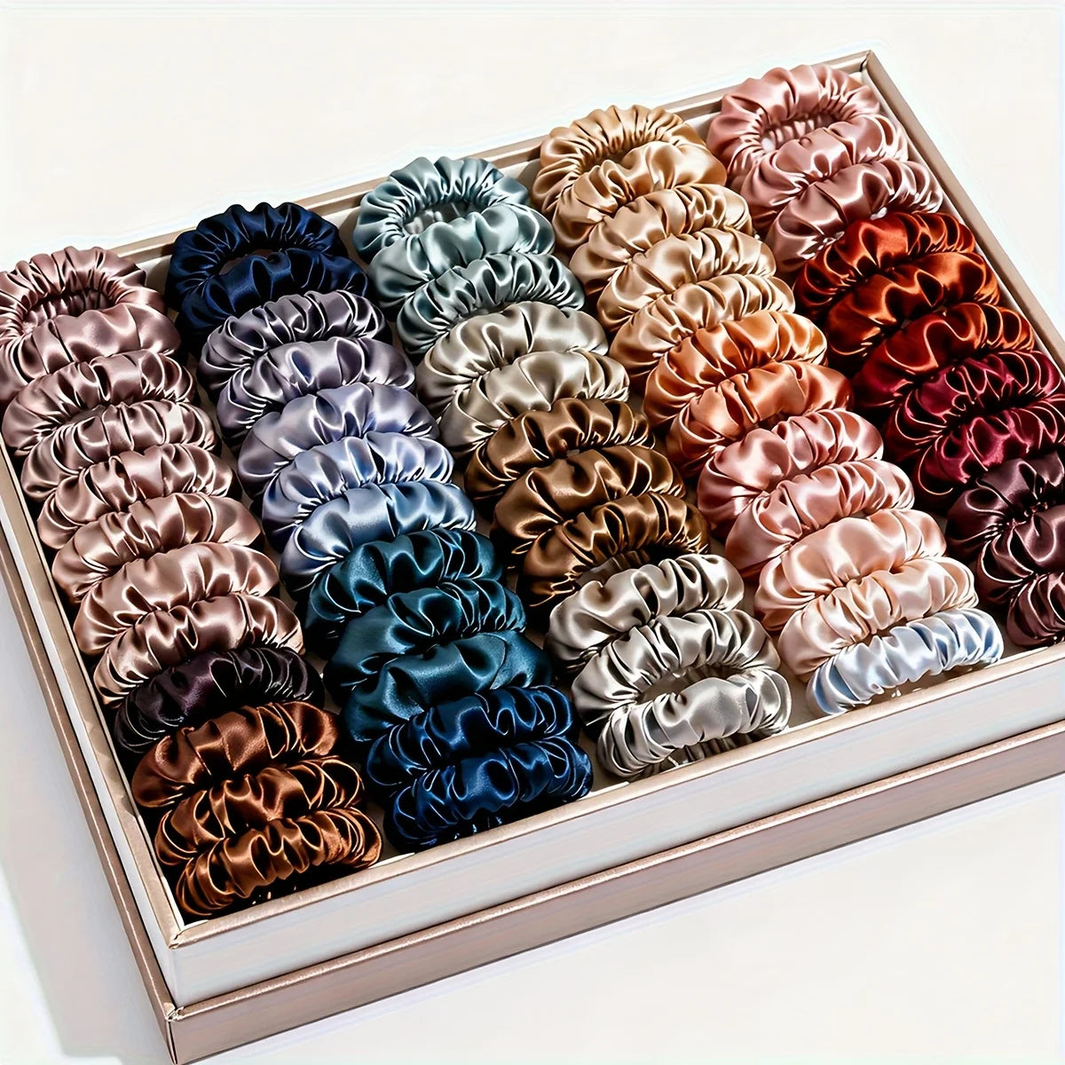 19pcs Thin Scrunchies Hair Ties for Women Multi Color for Blondes Brunettes Redheads Gentle for Hair Bulk Hair Accessories Gift