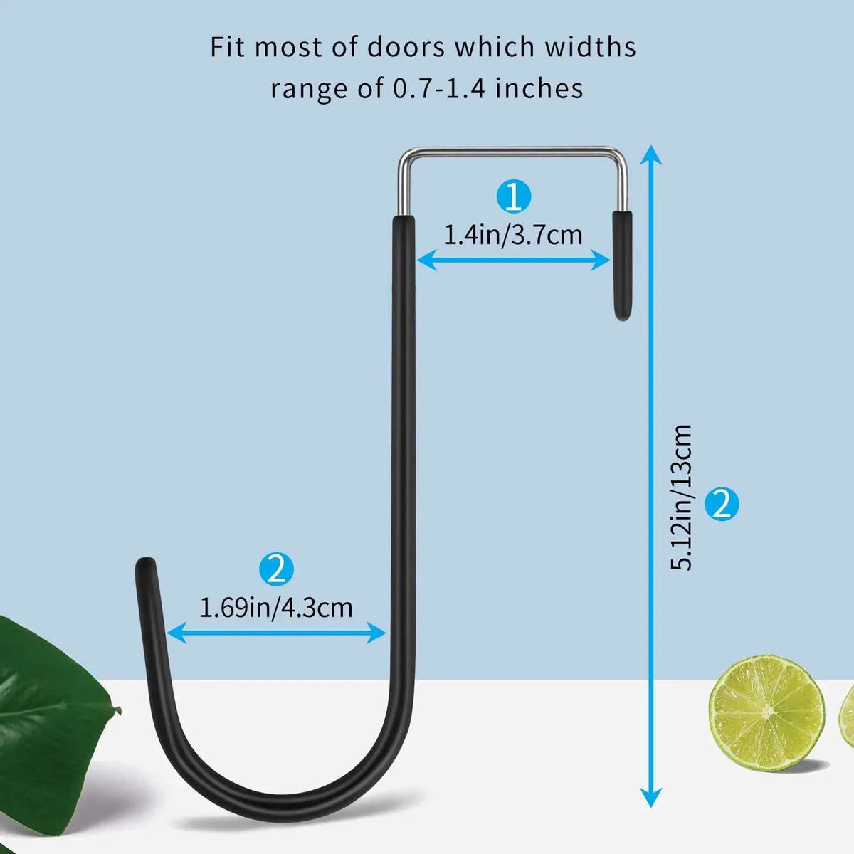 Door Hangers Hooks with Rubber Organizer Hooks for Living Room, Bathroom, Bedroom, Kitchen Hanging Clothes, Towels, Hats, Coats