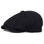 Retro Men’s Newsboy Cap – Classic Herringbone Octagonal Hat, British Style Flat Cap for Autumn & Winter, Vintage Painter Beret
