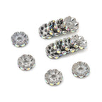 30pcs/lot 12mm Wave Side Rhinestone Spacer Beads Colorful Crystal Metal Rondelle for Jewelry Making Diy Crafts Accessories