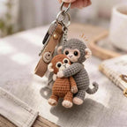 Funny Monkey Crochet Keychain Cute Backpack Charm