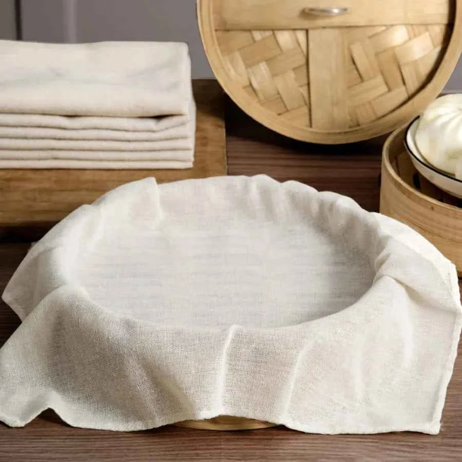 2PCS Cotton Steamer Cloth for Soy Milk Filtering and Food Steaming