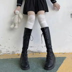 Korean Sexy Lace High Stockings Women Girls Thigh High Over The Knee Stockings Lolita Ladies Girls Boot Socks чулки 스타킹