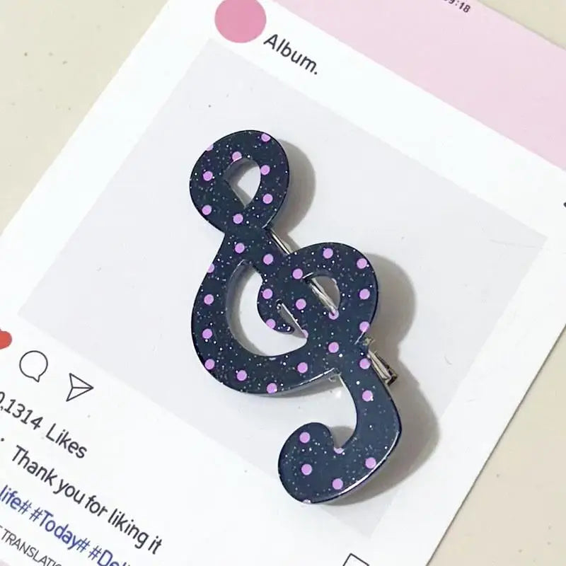 5pcs Polka Dot Stripe Music Note Barrettes Korean Ins Sweet Hairpins Creative Anti Slip Hair Clips Hair Accessories for Girls