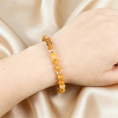 Citrine Natural Stone Bracelet Unisex Handmade Jewelry 6mm for Wealth and Success jewelry bracelets