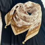 Luxury Magnetic Buckle Silk Scarf Women Print Square Scarf For Autumn Winter Warmth And Cold Resistance Fashionabl Scarves