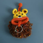 Funny Fruit Sausage Mouth Crochet Keychain Key Holder