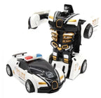 Mini 2 In 1 Car Toys One-key Transformable Car Toys Automatic Transforming Robot Model Car Diecasts Toy Boys Gifts Children Toy