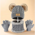 3pc 2-12Y Autumn and Winter Children's Hats and neck Gloves Set, cute, comfortable and warm, hats for boys and girls