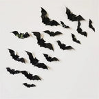 Halloween 3D Black Bat Wall Stickers – Removable Spooky Wall Decor