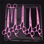 Pet Grooming Scissors Purple Dragon Japan Stainless Pink Curved Scissors For Dogs Dog Thinning Scissors Pet Chunker Shears Z3003
