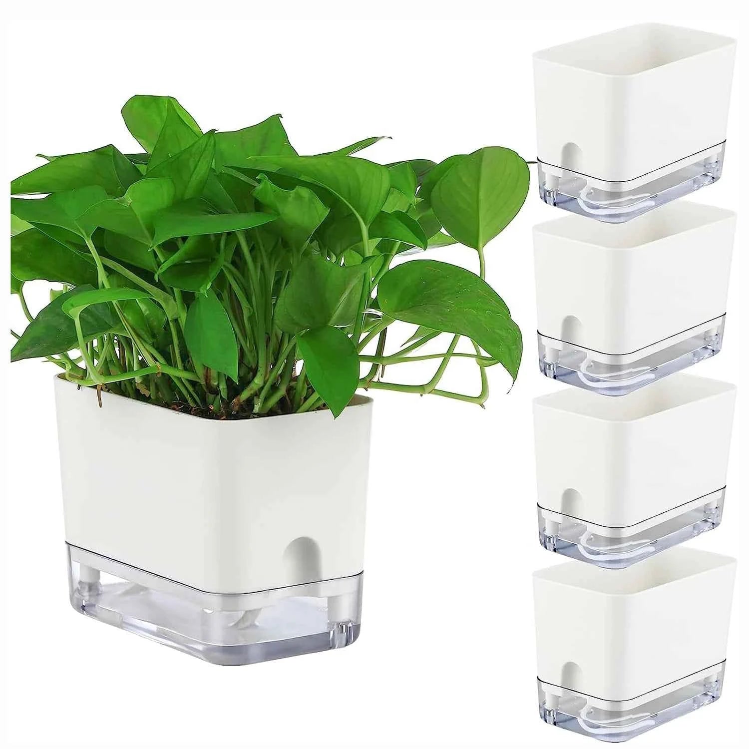 New Self Watering Plant Pot Magnetic Plastic Self-absorbent Cotton Rope Flowerpot For Double-deck Lazy Plant Pot Garden Supplies