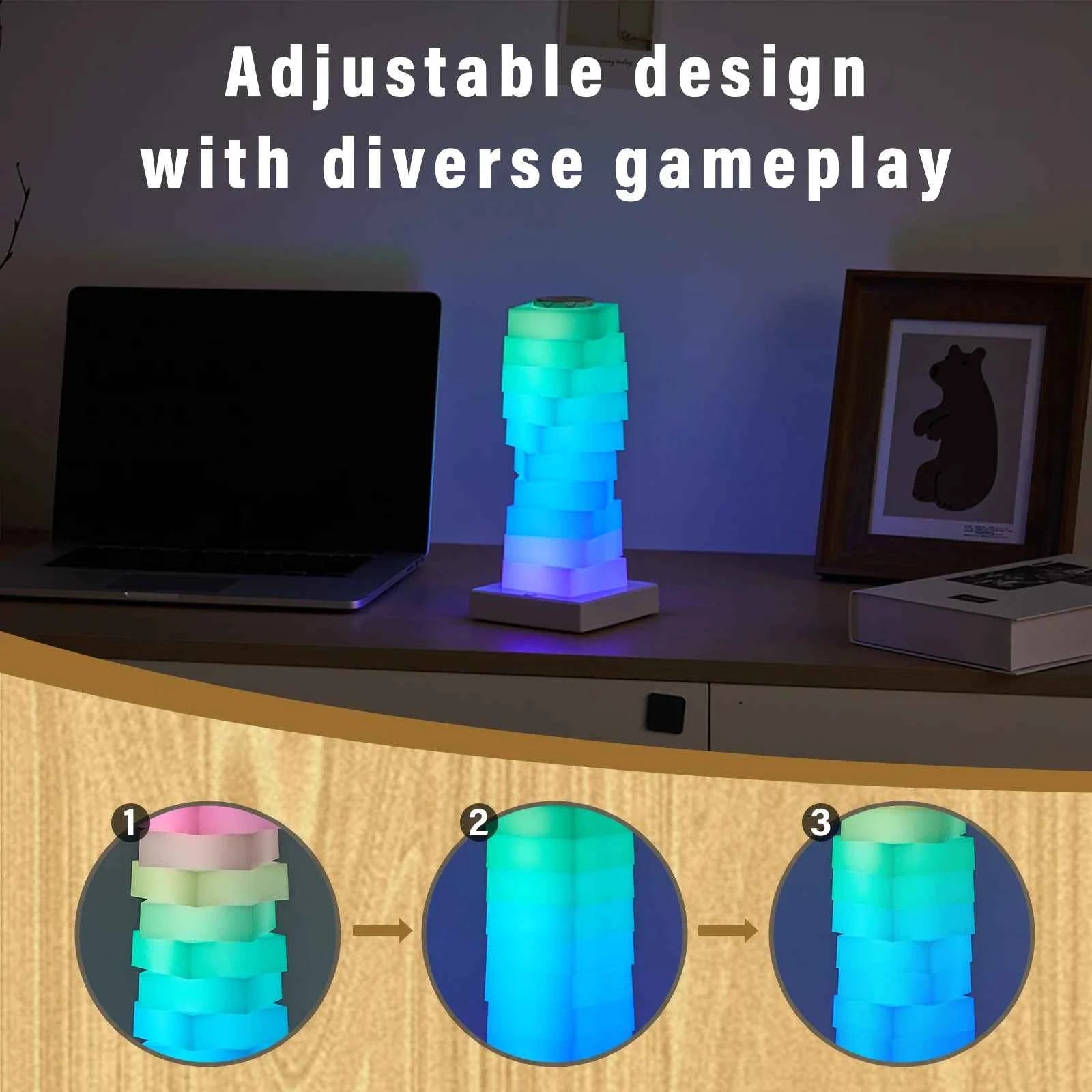 Creative DIY Table Lamp RGB 16 Color Options for Living Room Bar Decor LED light touch switch Multi step light