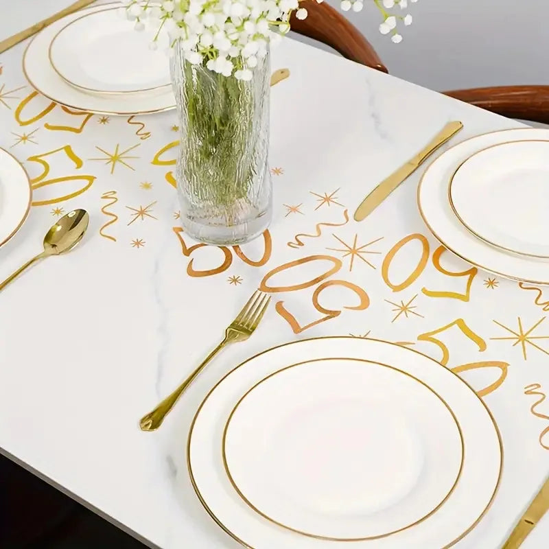 20th 30th 60th Birthday Table Runner Decor for 20 30 60 Birthday Table Party Supplies 3M Gold Table Runner Roll  Birthday Decor