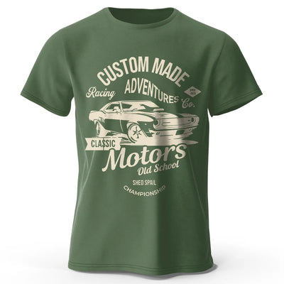 Men's Vintage Motors Graphic T-Shirt – Oversized Cotton Streetwear Tee