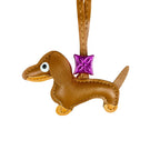 Mini PU Leather Bag For AirPods Case/Lip Balm/Coins With Tiny Dachshund As Decoration-Functional & Decor Leather Pouch-Gift