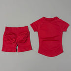 2 Pcs HISTELLO Sports Gym Sets Short Sleeve Seamless Yoga Clothing Fitness Set Women Workout Running Sports Short Leggings Suit