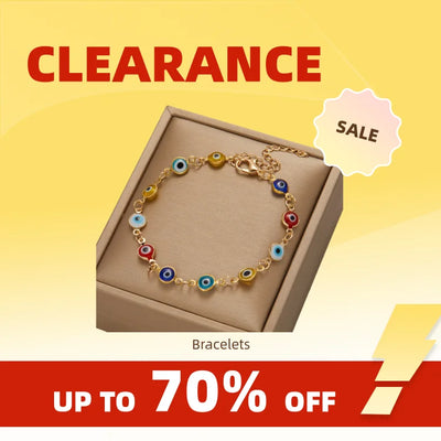 Clearance_Lucky Turkey Evil Eye Bracelet For Women Men Colorful Red Blue Eye Adjustable Metal Chain Bangles Good Luck Wealth Jew