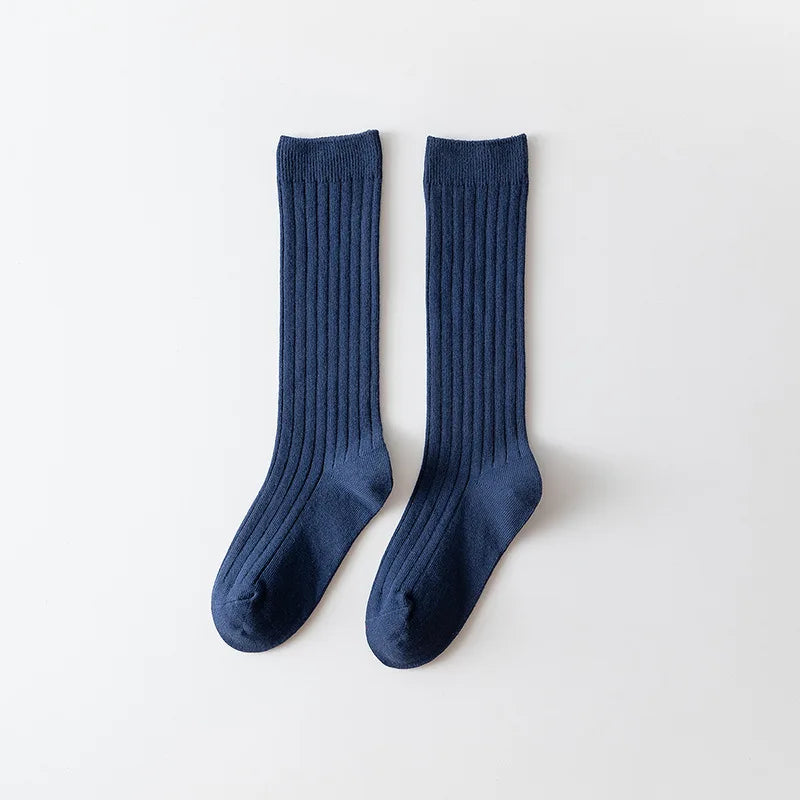 0-12Y Teenage Boys And Girls Cotton Socks Casual Ribbed Knee High Kids Long Tube Socks Baby Stocking Winter Children Sock School