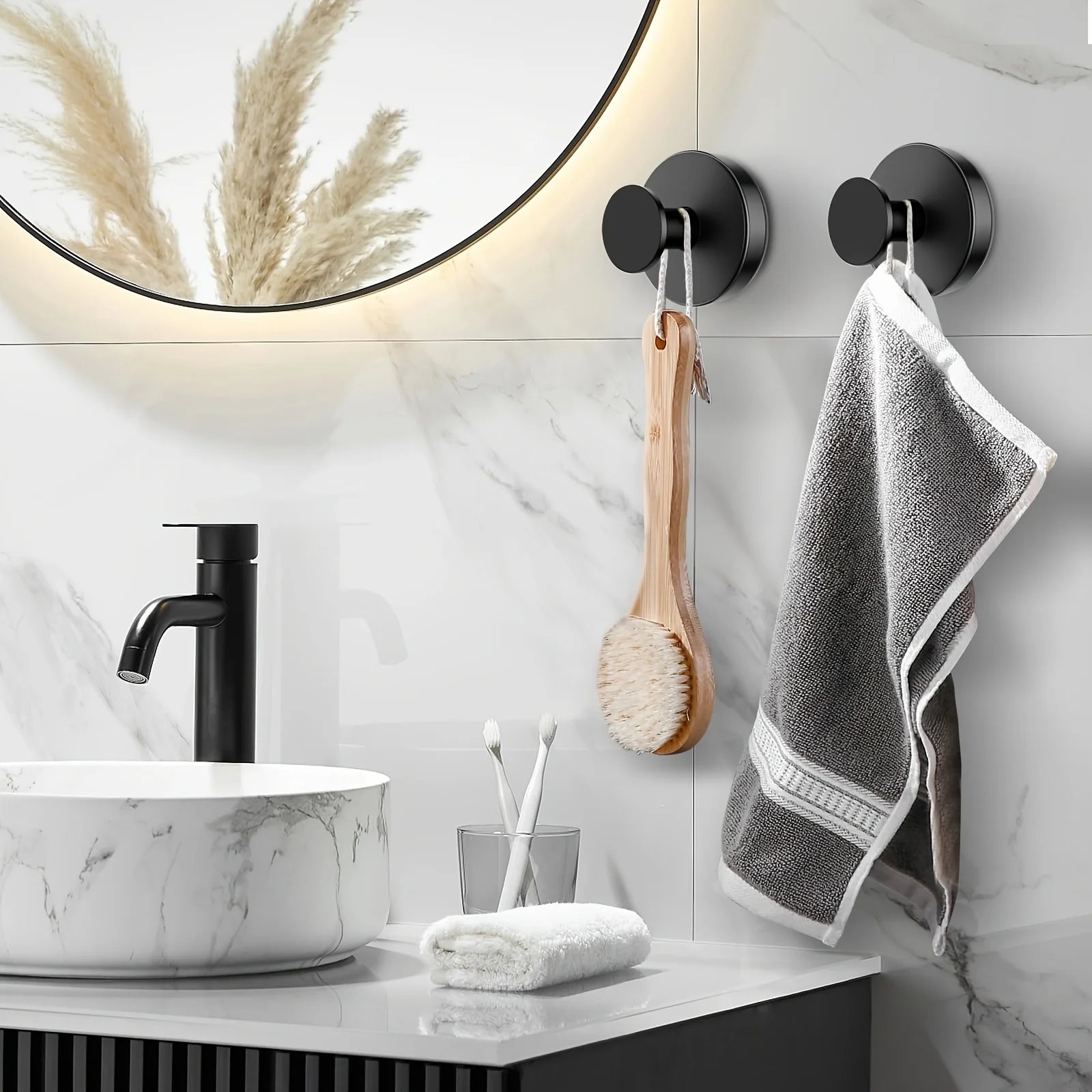 Vacuum Suction Cup Hooks Punch Free Bath Sucker Hook Wall Hook Hanger Glass Kitchen Bathroom Hooks for Towel Handbag