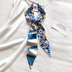 Cashew flower silk scarf double-sided printed for Women, Lightweight Versatile Bandana Style, Daily Office Party Vacation Boho