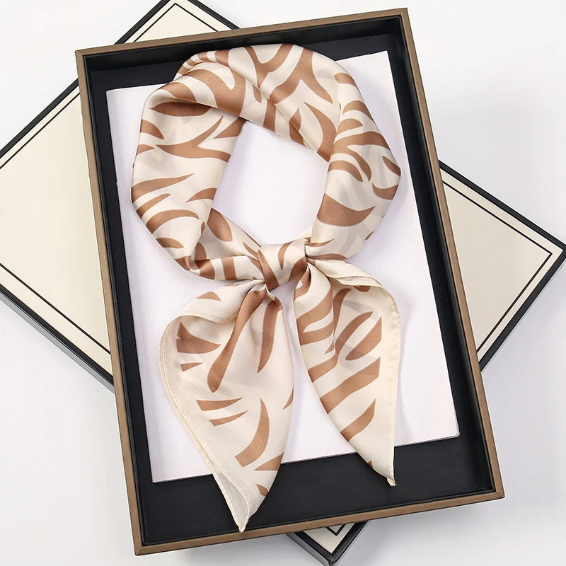60Colors Luxury Scarf Women 70*70Cm Silk Feel Square Hair Wrapping Foulard Satin Shawl Big Size Head Bandana Hijab Handkerchief