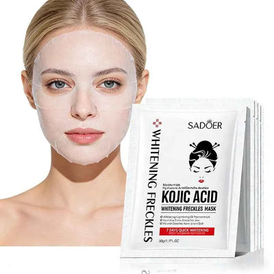 5pcs SADOER Kojic Acid Face Mask Moisturizing Brightening Hydrating Facial Masks Face Sheet Masks Beauty Face Skin Care Products