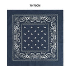 70CM Oversized Hip Hop Amoeba Cashew Cotton Square Bandana Scarf Headband Black Paisley Gifts For Men/Boys/Girls