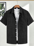 Men's Casual Linen Short Sleeve Shirts Drip Outfits Man Outfit Set Designer Cheap Clothing Summer Tops For Man