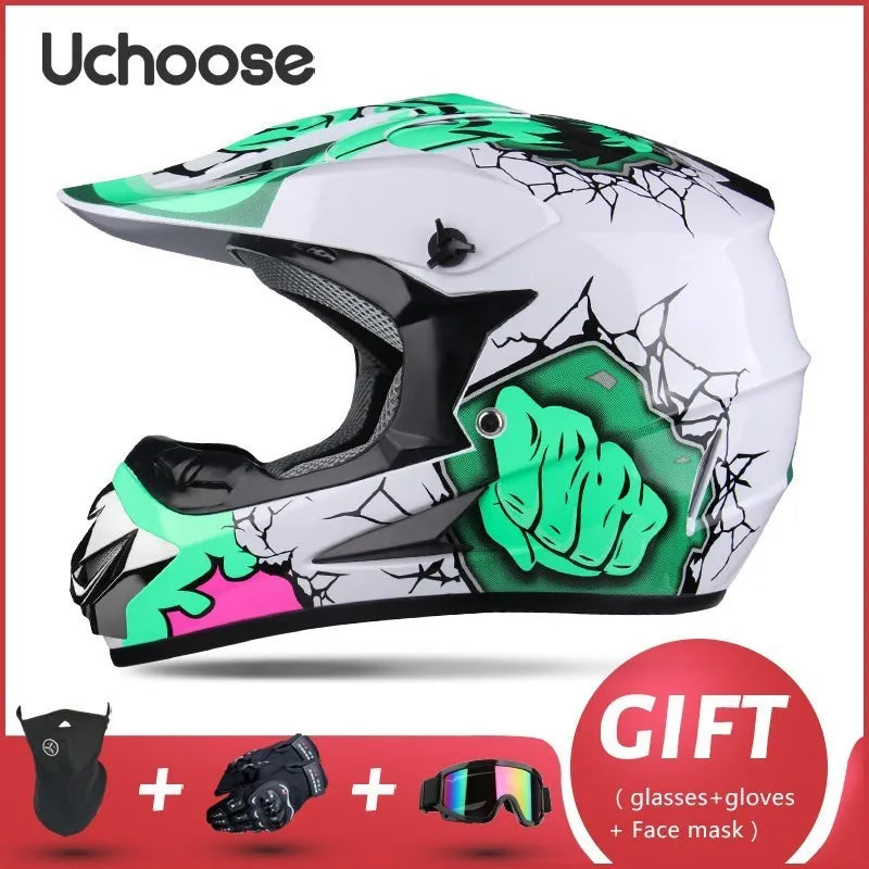 Free Gift For Adults Children Professional Off-road Helmet Motorcycle Helmet Downhill DOT Racing Motorcycle Motor Helmet