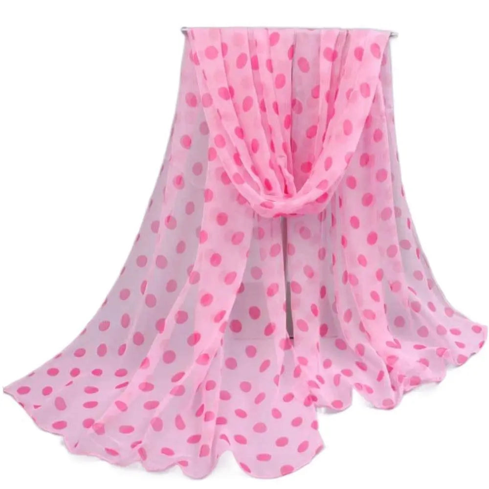 Polka Dot Scarf Ladies Women's Scarf Chiffon Scarf Soft Head Wraps Women's Lady Summer Sunscreen Air Conditioner Shawl