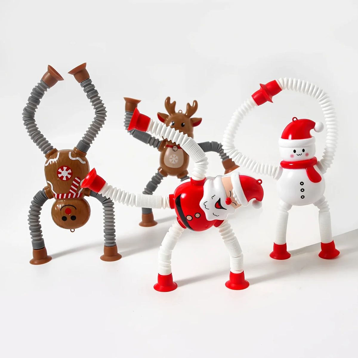 1/4pcs Santa Claus toys Retractable decompression toys Santa Claus/Snowman/Elk/Gingerbread  Perfect for Christmas Decoration