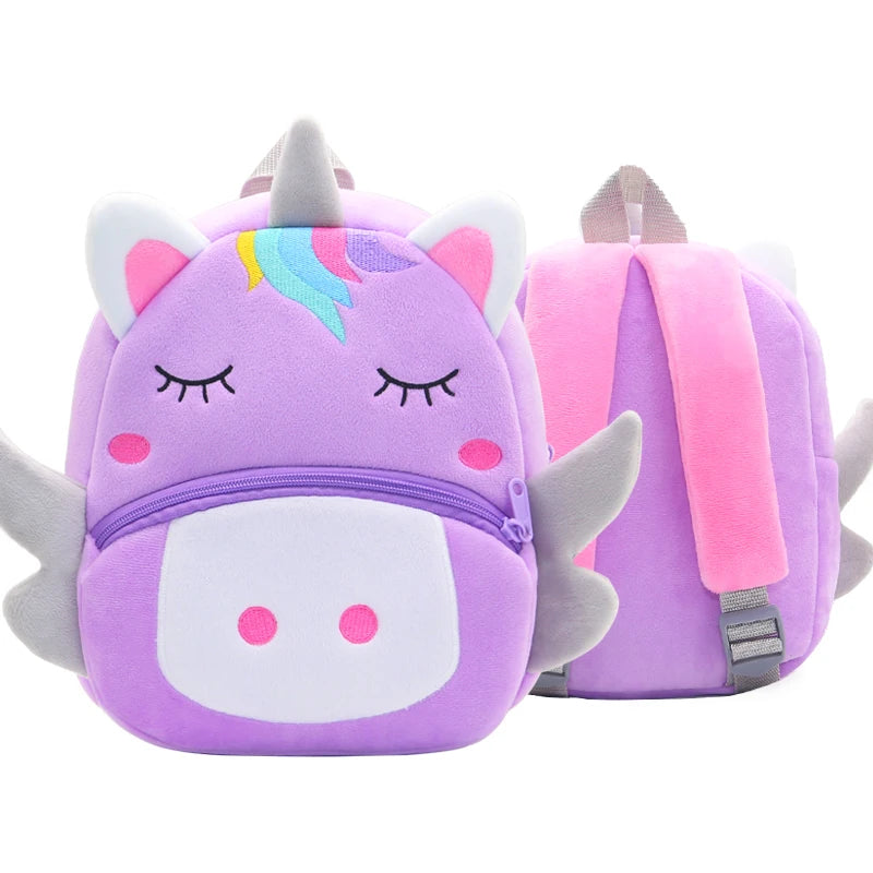Cute Cartoon Animal Plush Backpack Soft Children Kindergarten Schoolbag Toddler Travel Bag Gift For Girls Boys