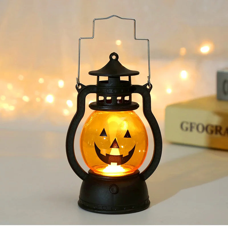Halloween LED Pumpkin Ghost Lantern – Spooky Hanging Party Decor