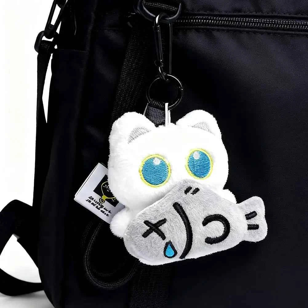 Cute Cartoon Black Cat Plush Keychain Kawaii Bag Charm