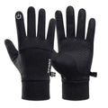 Black Winter Warm Full Fingers Waterproof Cycling Outdoor Sports Running Motorcycle Ski Touch Screen Fleece Gloves Snow Gloves