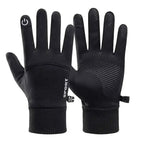 Black Winter Warm Full Fingers Waterproof Cycling Outdoor Sports Running Motorcycle Ski Touch Screen Fleece Gloves Snow Gloves