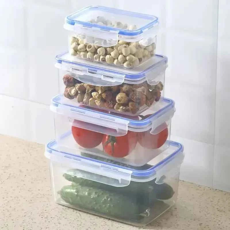 Sealed rectangular refrigerator storage box with lid Plastic crisper microwave-heated lunch box with lid