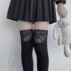 Korean Sexy Lace High Stockings Women Girls Thigh High Over The Knee Stockings Lolita Ladies Girls Boot Socks чулки 스타킹